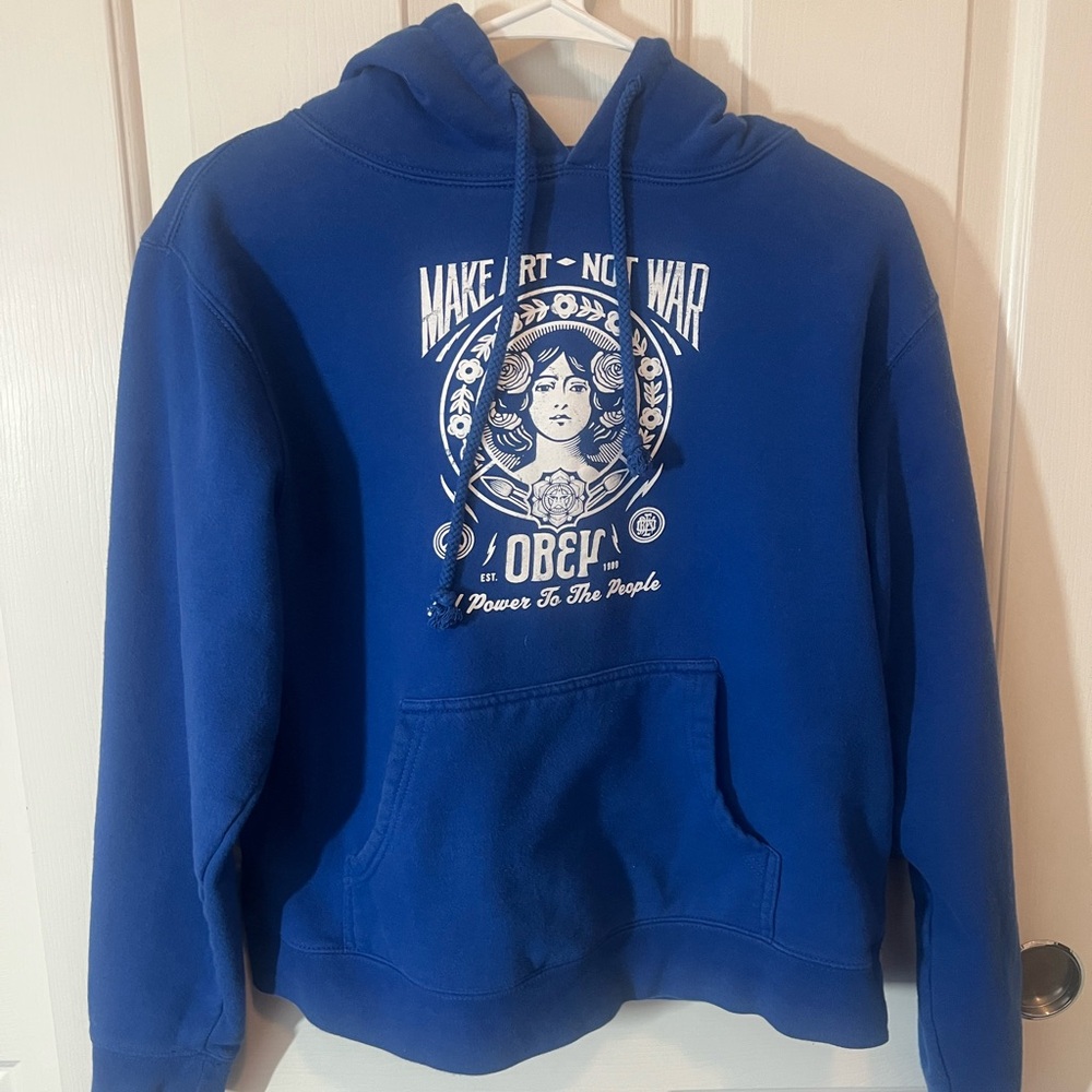Boys L Obey Blue Sweatshirt Hoodie